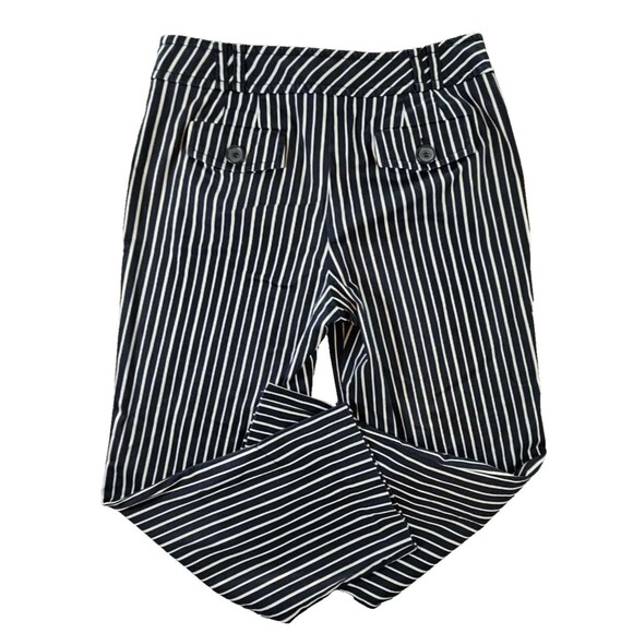 Ann Taylor Loft Black & White Checked Trouser Mid Rise Curvy Skinny Size 8 - Picture 2 of 9